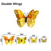 3D Butterflies Pack of 12 | Decorative Add-ons | Yellow